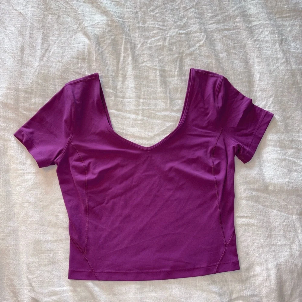 lululemon athletica Deep Magenta Scoop Neck Crop Top